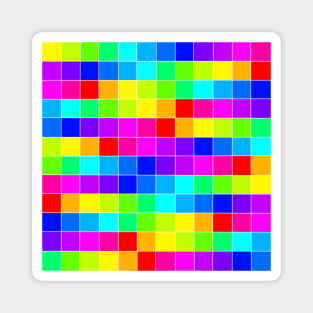 Rainbow Squares White Lines Magnet