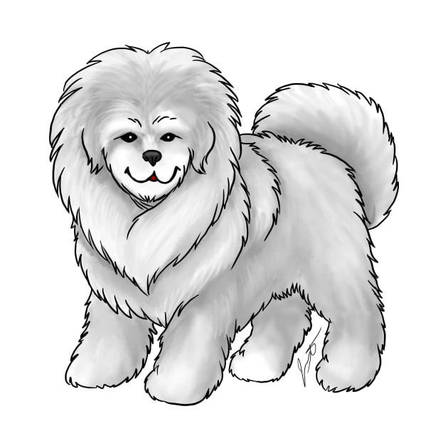 Dog - Tibetan Mastiff - White by Jen's Dogs Custom Gifts and Designs