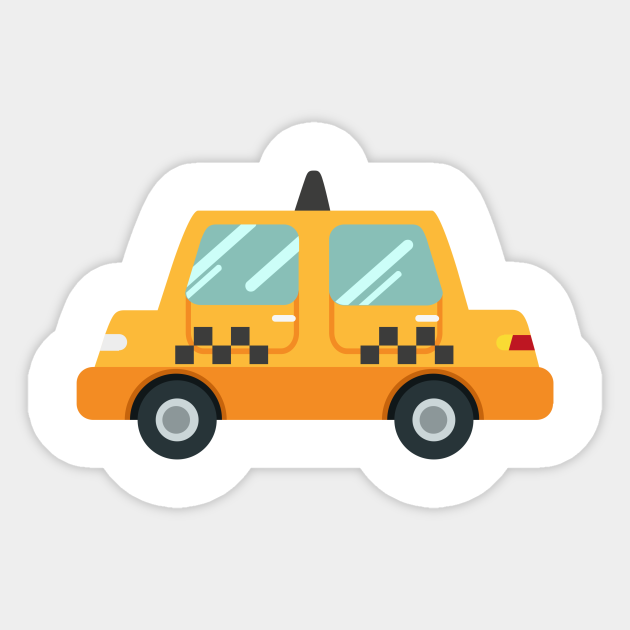 Yellow Cab Funny Nursery Cartoon Drawing Design - Taxi - Sticker | TeePublic Yellow Cab Funny Nursery Cartoon Drawing Design - Taxi - Sticker | TeePublic