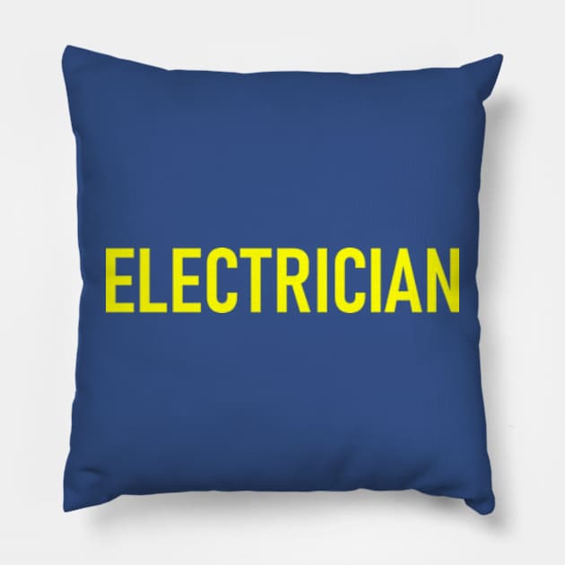 Electrician Job - Yellow Pillow by Celestial Mystery