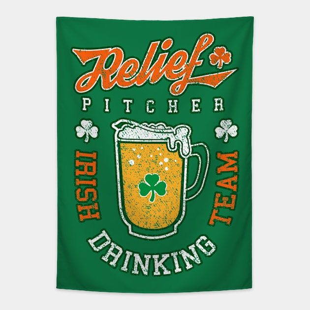 Irish Drinking Team Relief Pitcher St. Patrick's Day Beer Tapestry by Grandeduc