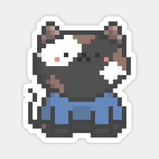 Pixel Quiet Black Calico Cat 67 Magnet