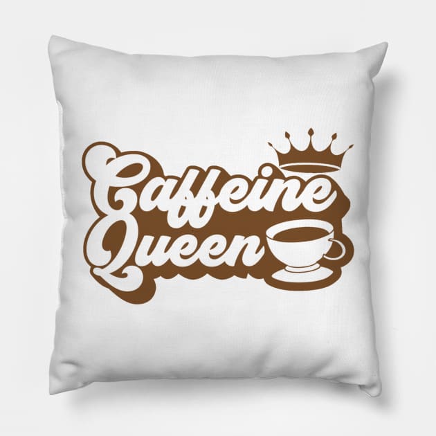 Caffeine Queen Awesome, Modern Cool Caffeine Queen, Trendy Funny Caffeine Queen Pillow by DMRStudio