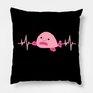 Blobfish heartbeat EKG ocean ugly blob Pillow