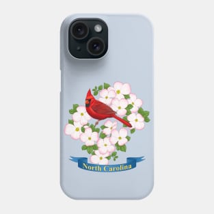 North Carolina State Cardinal Bird & Dogwood Flower Phone Case