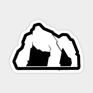 Blocky Silverback Gorilla Silhouette White Magnet