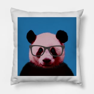 Geeky Nerd Panda in Blue Background - Print / Home Decor / Wall Art / Poster / Gift / Birthday / Panda Lover Gift / Animal print Pillow