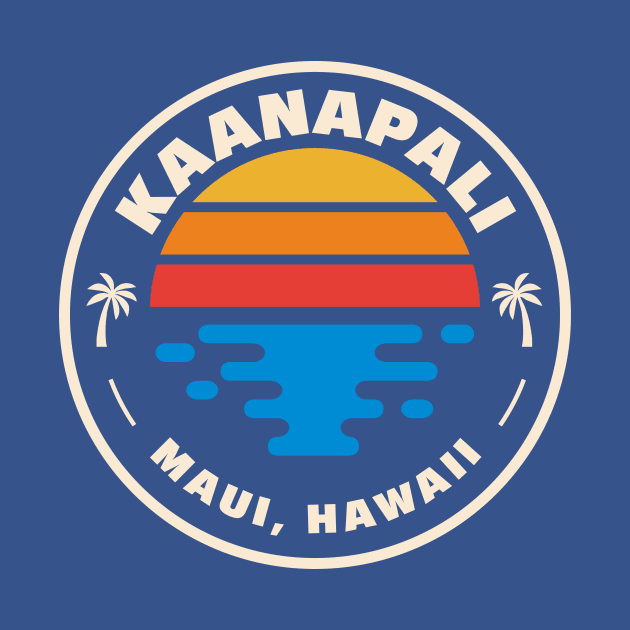 Retro Kaanapali Beach Maui Hawaii Vintage Beach Surf Emblem by Now Boarding