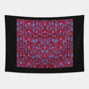 Scarlet Aesthetic Repeating Abstract Pattern Tapestry