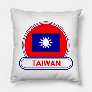 Taiwan Country Badge - Taiwan Flag Pillow