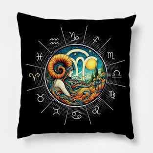 ZODIAC Aries - Astrological ARIRS - ARIRS - ZODIAC sign - Van Gogh style - 8 Pillow