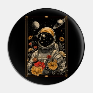 Astronaut And Flowers 1 Pin