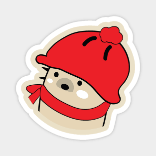 Mochie in winter hat Magnet