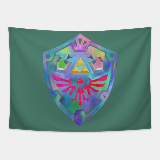 colorful shield Tapestry by prettyguardianstudio