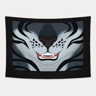 Dark and Silver Tiger Face Tapestry