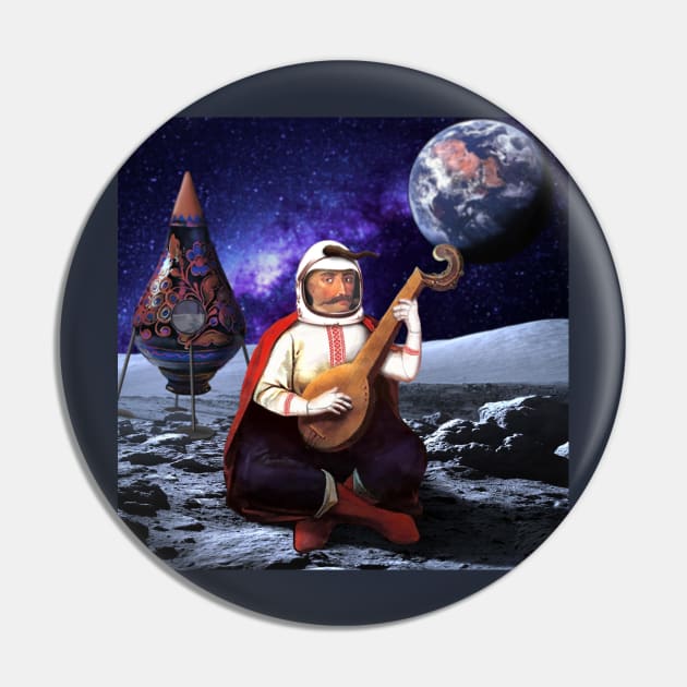 Cossack on the Moon Pin by SPACE ART & NATURE SHIRTS 