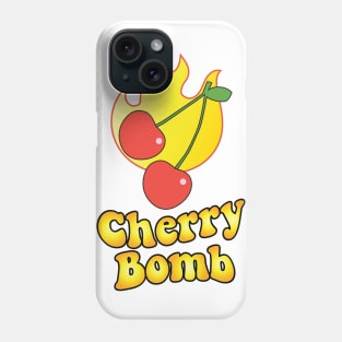 Yellow and Cherry Bomb Flaming Design Phone Case