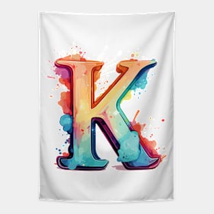 letter K cartoon art v7 Tapestry