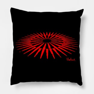 Vector Industrial Red Sun by Blackout Design Pillow