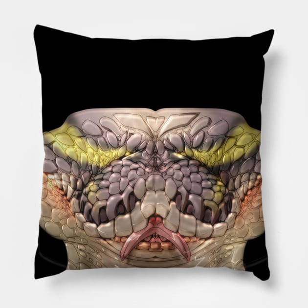 Pewter Ball Python Mask Pillow by Acteus