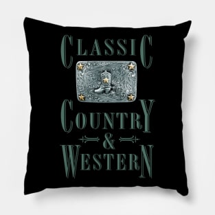 Cowboy Boot - Classic Country and Western Belt Buckles Pillow