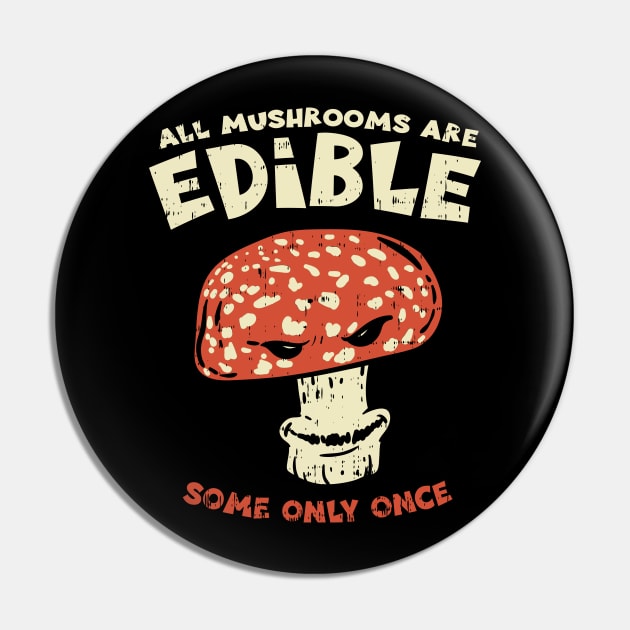 Mushroom Hunter product I Funny Fly Amanita Fungi Pin by biNutz