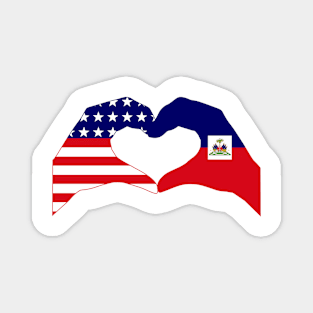 We Heart USA & Haiti Patriot Flag Series Magnet