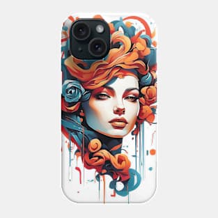 Women with Flowers in Her Hair: Blooming Beauty - Colorful Phone Case