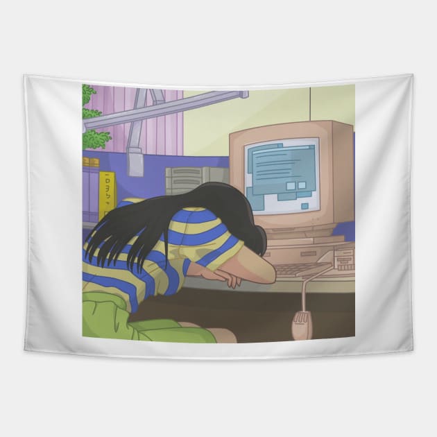 Anime girl Tapestry by Galka