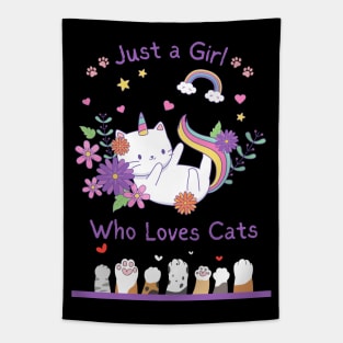 Just a Girl Who Loves Cats Tapestry