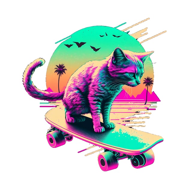 Cat on a Skateboard by PawtImages