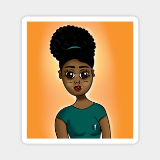 Cute black girl magic digital art Magnet