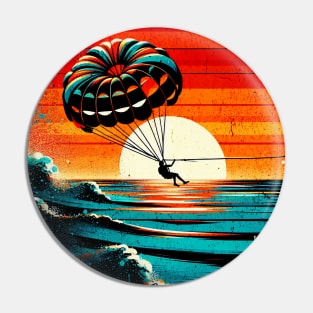 Parasailing Retro Grafitti Design Pin