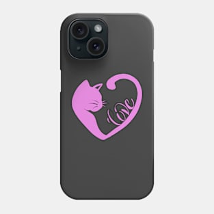 Pink Valentines Cat Heart Phone Case