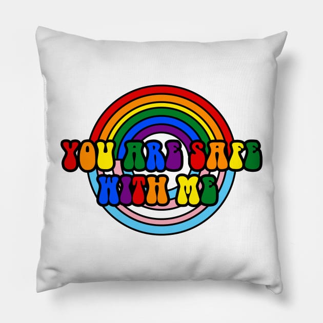 you are safe with me (lgbtq) Pillow by remerasnerds