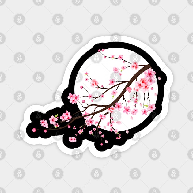 Pink Sakura Cherry Blossoms Magnet by Neon Bang Bang