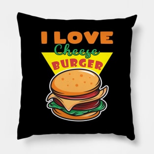 I Love Cheese Burger Pillow