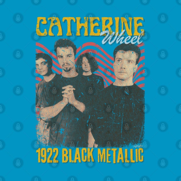 Catherine Wheel Vintage 1992 // 1922 Black Metallic Original Fan Design Artwork by A Design for Life