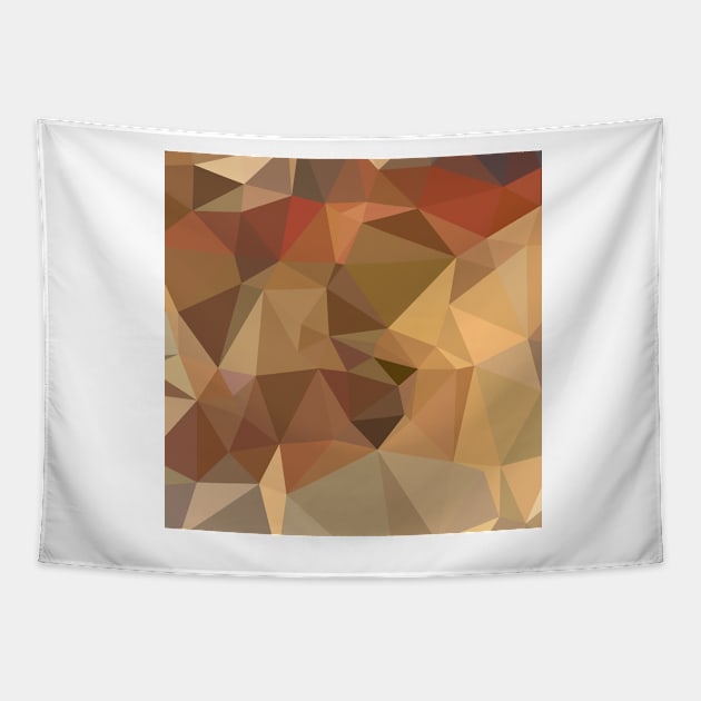 Camel Brown Abstract Low Polygon Background Tapestry by retrovectors