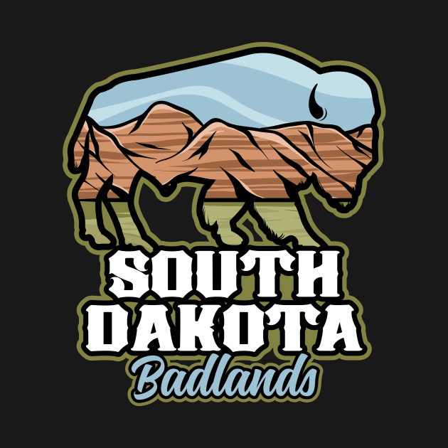 South Dakota Badlands Buffalo Roam by SouthDakotaGifts