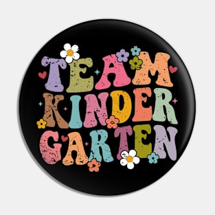 Team Kindergarten Groovy Back to School Gifts Teacher Student Pin