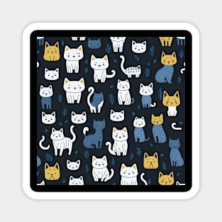 cat pattern T-shirt Magnet