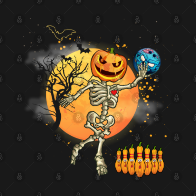 Bowling Skeleton Bone Halloween Celebration A Bowling Game Bowling Skeleton Bone Halloween