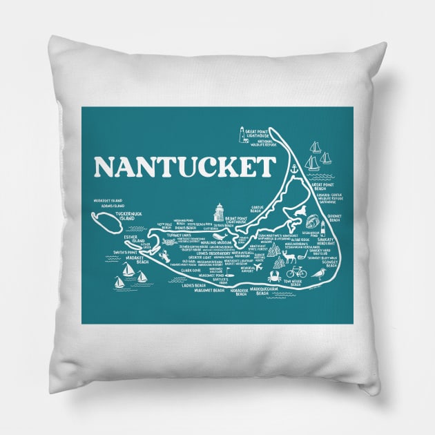 Nantucket Map Pillow by fiberandgloss