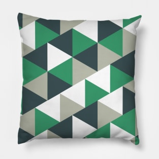 Green Geometric Triangles Pillow