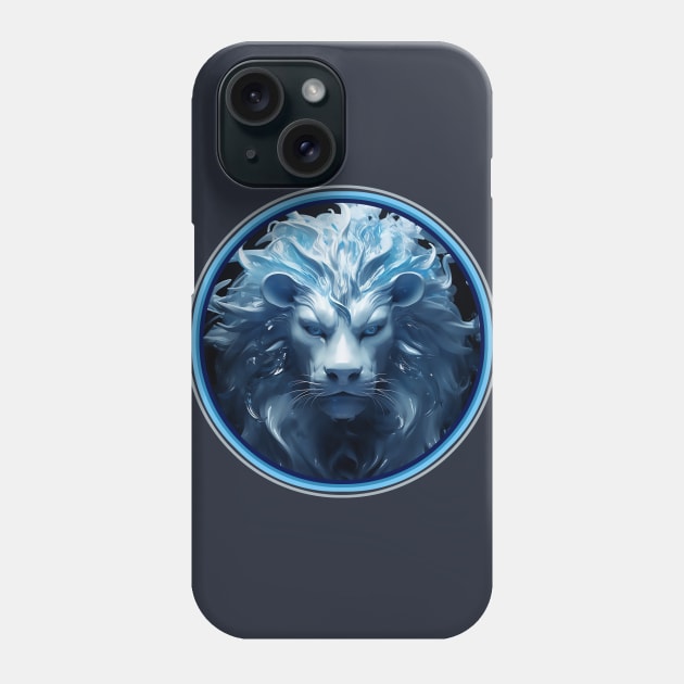 Blue 3D Lions Head Phone Case by DavidLoblaw