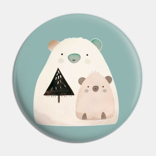 2 сartoon bears Pin