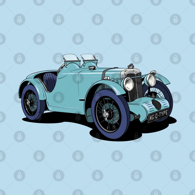 MG C-Type vintage car by Webazoot