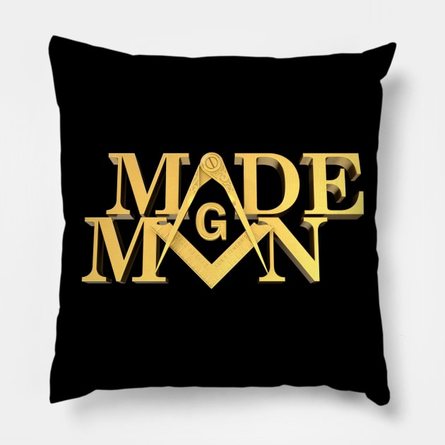 Made Man Square & Compass Masonic Freemason Pillow by Master Mason Made