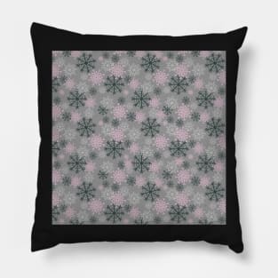 Cute Snowflakes Pattern - Pink Pillow